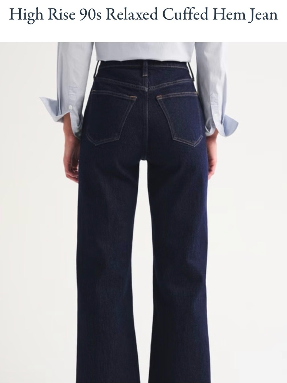Abercrombie & Fitch High-Rise Wide-Leg Jeans - Dark Indigo